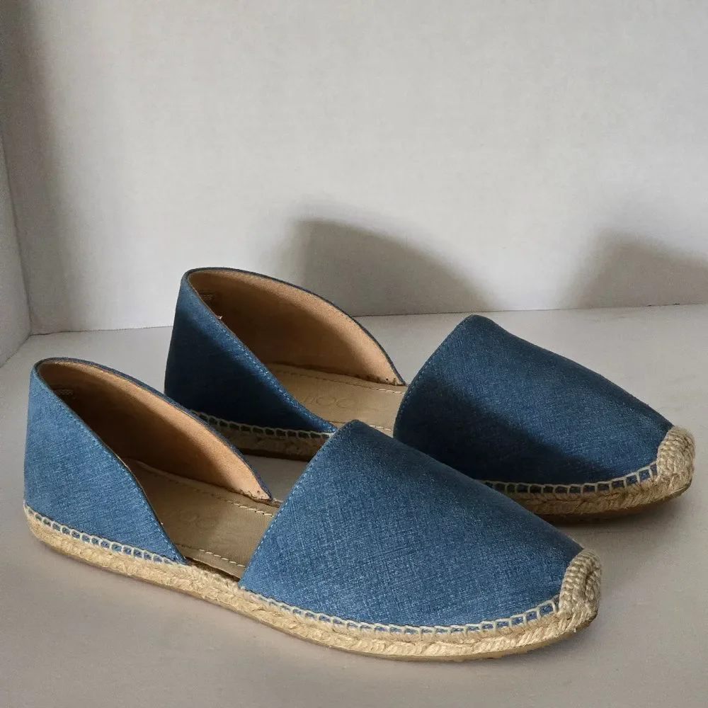 Jimmy Choo Dreya Denim Leather d'Orsay Espadrille Size 41/US11